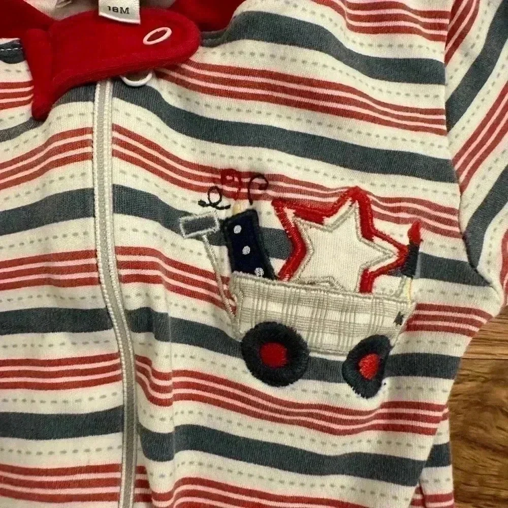 Magnolia Baby 4th of July Wagon Pajamas red white and blue 18 months